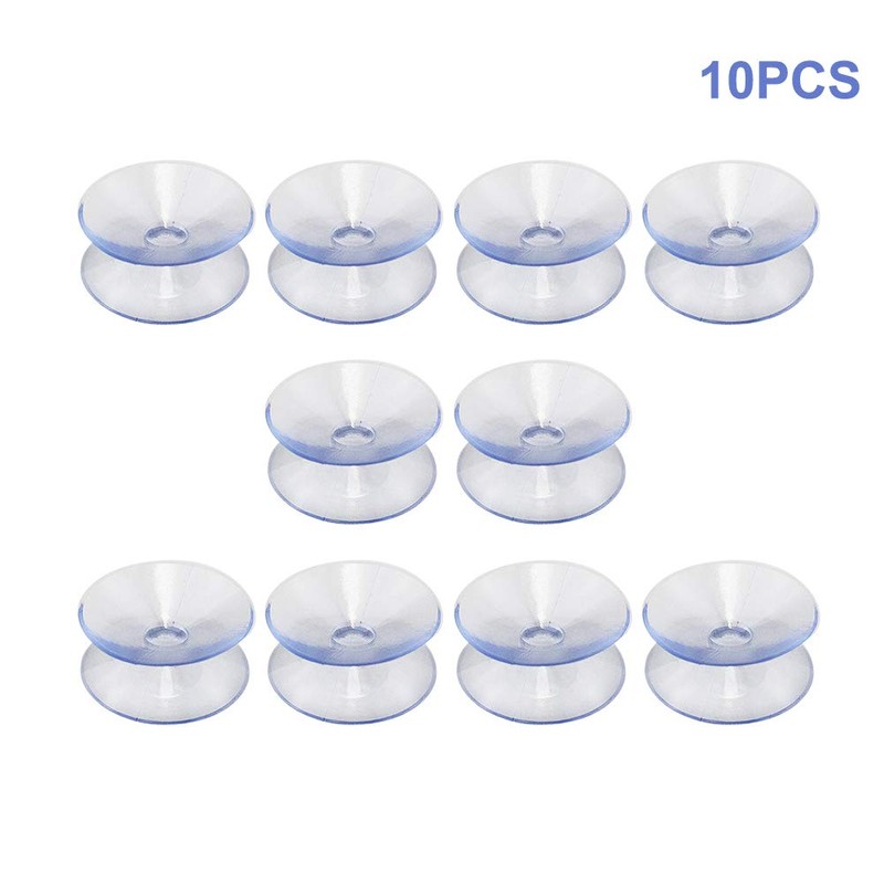 10 Pack Double Sided Suction Cups, Clear Suction Cups, Glass
