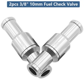Saipor 2pcs 3/8" 10mm Fuel Check Valve Non-Return One Way Fuel Line Check Valve for Fuel Oil Petrol Diesel