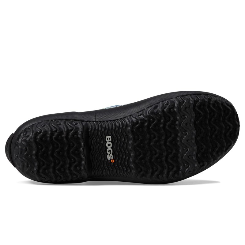 Bogs Women's Patch Slip On Rain Boot, Light Blue Multi,