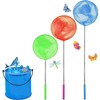 3 Pack Kids Fishing Net,Extendable Butterfly Net,3 Colours Mesh Net