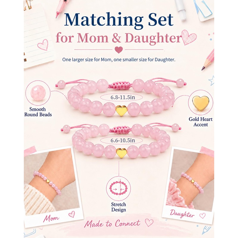 Back to School Mommy and Me Matching Bracelets for First