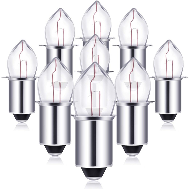 Mudder 8 Pieces 2D-2.4-Volt 0.7A Krypton Flashlight Bulb Replacement Bayonet