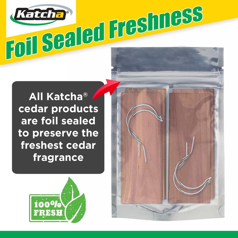 Katcha® Cedar Hangers - 100% Natural Cedar Moth Repel for
