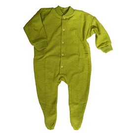Cosilana, Sleepsuit/Bodysuit with Enclosed Feet, 100% Organic Wool (9-12 months (EU 80), Kiwi Green)