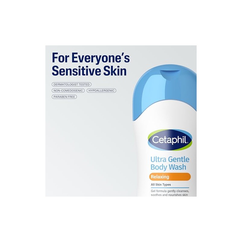 Cetaphil Gel corporal refrescante ultra suave, para piel seca a