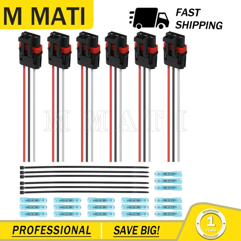 M MATI 6 Pulse Bar Power Plug Pigtail Connector For
