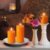 KONNI Orange Pillar Candles Set of 3, 3"x 4" Unscented