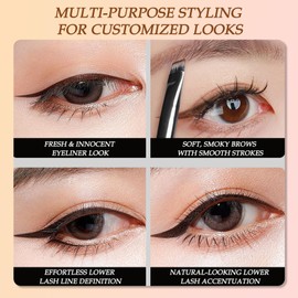 2PCS Waterproof Gel Eyeliner Set (Black & Brown), High-Intensity Pigments, Smudge-Proof & Long-Lasting, Smooth Brow and Eye Gel for Sensitive Eyes with Brow & Eyeliner Brushes