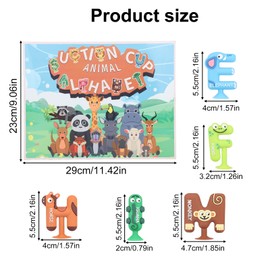 BOXOB 26pcs Suction Cup Bath Toys for Toddler, Colorful Animal Alphabet Letter Toy Montessori Learning Tools for Baby Kids Boys Girls