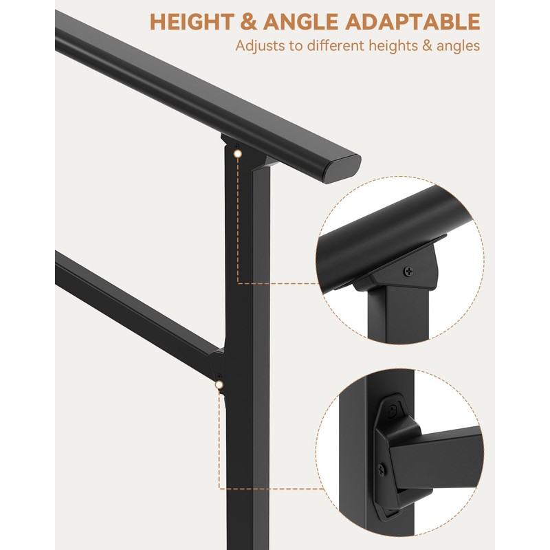 GarveeTech Hand Rails for Outdoor Steps, Metal Stair Railing Handrail,