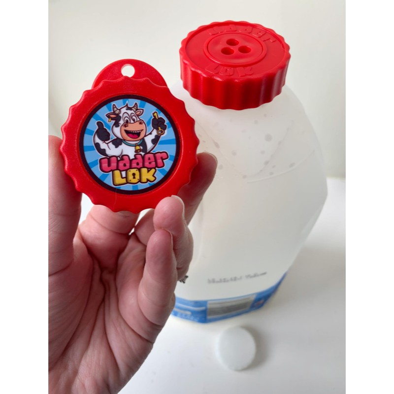 UdderLok - The Original Milk Bottle Lock - Red Circles