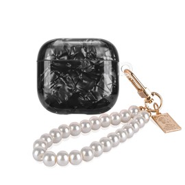 CameCosy for AirPods 4 Case Cover with Pearl Bracelet Keychain, Blue Purple Shell Design for Women Protective Shockproof TPU Premium Cover for AirPods 4th Generation