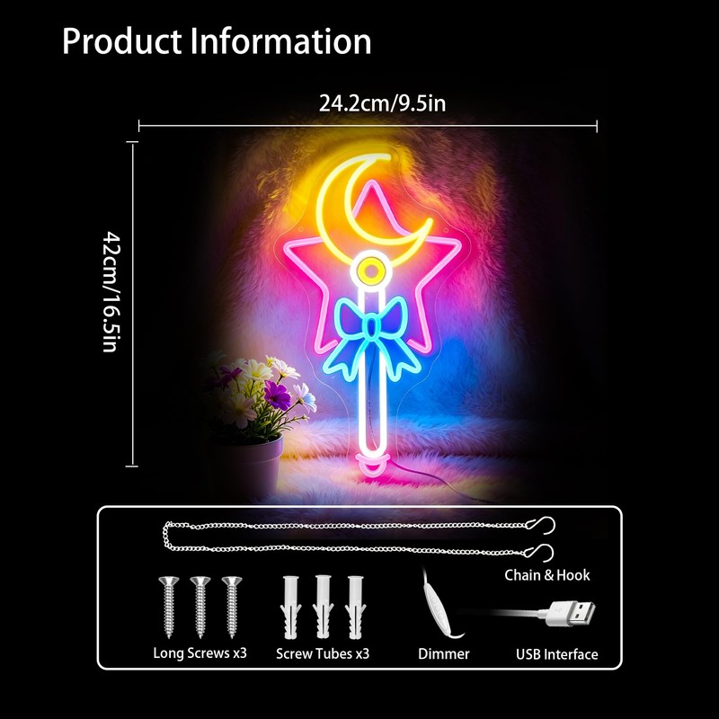 Moon Star Neon Sign Led Sign Neon Signs for Wall