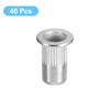 uxcell #10-24 Rivet Nuts, 40pcs 304 Stainless Steel Knurled Flat