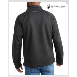 Spyder Mens Quarter Zip Pullover Sweatshirt - Classic Fleece 1/4 Zip Pullover Mens Golf Shirts for Workout Hiking Running, Size Medium, Heather Black