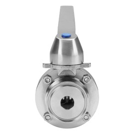 DERNORD 1.5 Inch Tri Clamp Butterfly Valve with Trigger Handle Stainless Steel 304 Tri Clamp Clover (3/4 Inch Tube OD)