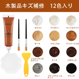 SEISSO Wood Scratch Repair, Flooring Repair Cream, Scratch Removal, Floor Repair, Door Repair, Scratch Hide, Scratch Removal, Wooden Furniture Repair (12 Color Set 2)