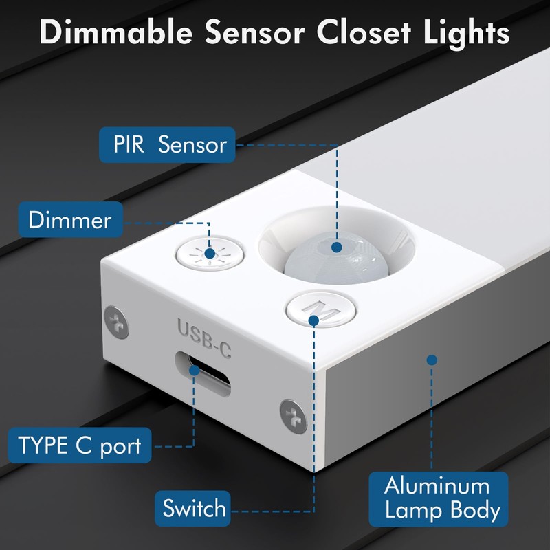 Under Cabinet Lighting 4 Pack,Under Cabinet Lights Wireless,Motion Sensor Light