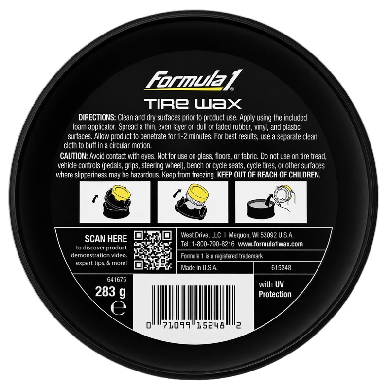 Formula 1 Tire Wax - Long Lasting Tire Gel for