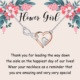 FOTAP Flower Girl Wedding Jewelry Bridal Party Gifts Infinity Heart Necklace Wedding Party(flower girl CA)