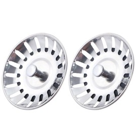 2PC Household Stainless Steel Kitchen Sink Filter Pool Bathtub Bathroom Sewer Floor Drain Sink Filter Kitchen Anti-Clog Slag Strainer Accessories