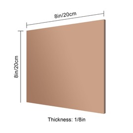 8x8 Inches Bronze Mirror Acrylic Sheet – 2 Pcs Reflective Acrylic Panel for DIY Crafts, Home Décor & More (20x20 cm)