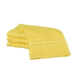 Bentley Priory Linens Supreme Face Flannels for Bathroom 500GSM Super Soft Egyptian Cotton Pack of 4 Absorbent and Quick Dry Face Cloth Flannel Towels Set 30 x 30cm (YELLOW)