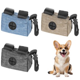 Yuanchu 3 Pcs Dog Poop Bag Dispensers, Dog Waste Bag Holder for All Leash Attachment Puppy Poop Bag Dispenser Zipper Pouch with Carabiner Clip for Cats Dogs Pet