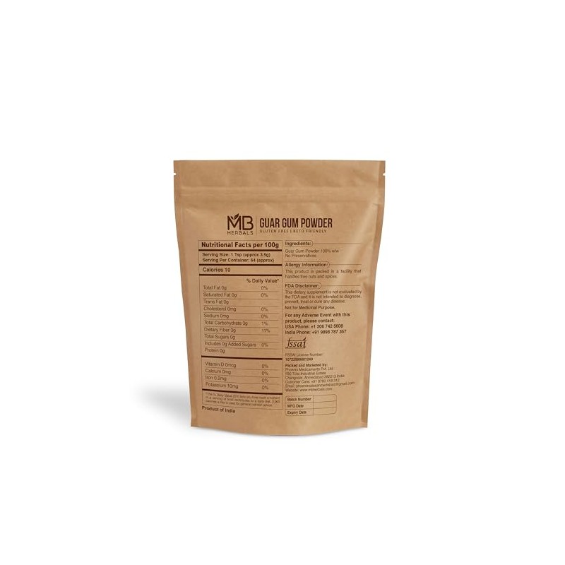 MB Herbals Guar Gum Powder 8 oz (0.5 LB /