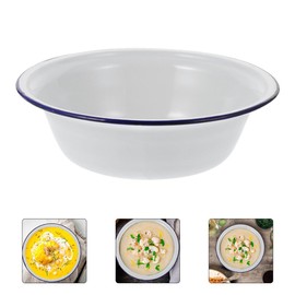 Alipis Vintage Enamel Basin Thickened Retro Soup Bowl for Kitchen Unique Household Enamel Washbasin Antique Kitchenware for Serving and Food Storage
