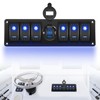 Rocker Switch Panel, GLOBLED Universal 6 Gang Switch Box with