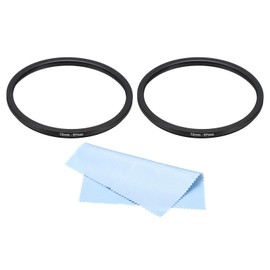 PATIKIL 72mm-67mm Metal Step Down Ring with Cleaning Cloth, 2-Pack Camera Lens Adapter Ring Aluminum Filter Adapter Ring for Camera Lenses, Black