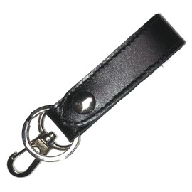 Leather Workshop Satou Key Ring, Genuine Leather, Belt Loop, Nickel, Men's, Women's, Made in Japan, Black