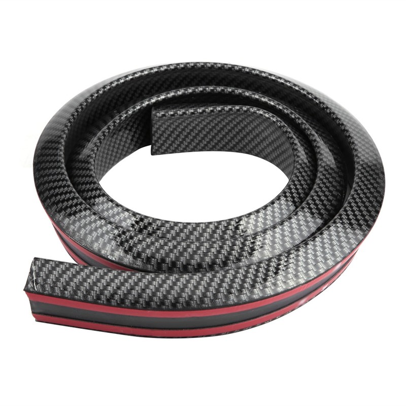 1.5m/4.9ft Carbon Fiber Soft Rubber Car Rear Roof Trunk Spoiler
