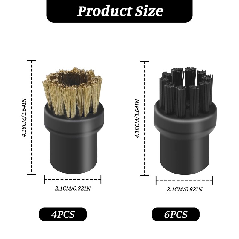 Steam Cleaner Attachments, 10 PCS Steam Cleaner Brush Head, Brass