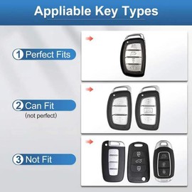 YO&YOYE for Hyundai Key Fob Cover, Full Protection Key Case Shell Compatible with Hyundai Elantra Ioniq Sonata Tucson Elantra GT (Model1,4 Buttons, Black)