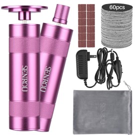 Electric Foot Callus Remover, 2-in-1 Electric Foot Filer/Nail Filer, Callus Remover for Feet with 60Pcs+12Pcs Sandpaper Discs，Holiday Gift Foot Repair Tool, Pink