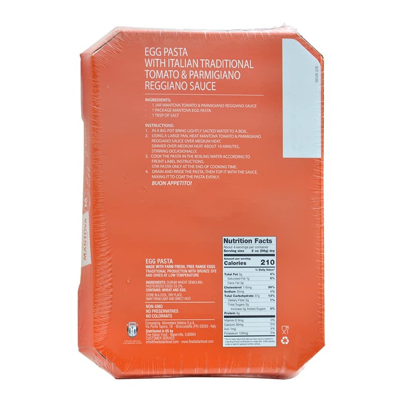 Mantova Fettucine Egg Pasta Nest, Made in Italy with Farm