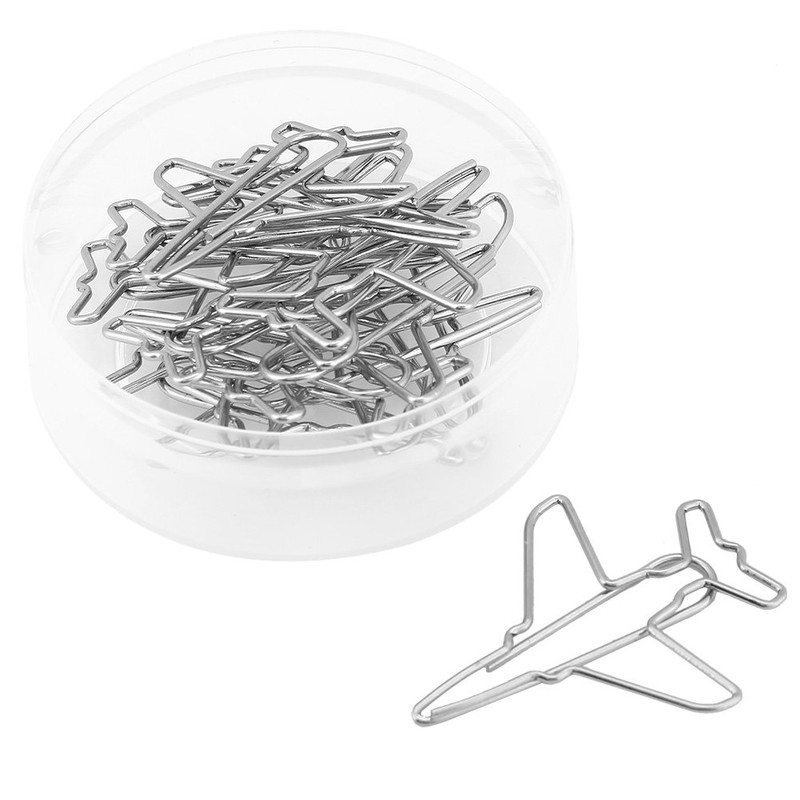 10pcs Cute Airplane Shape Paper Clips Card File Clips Clamps