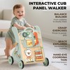 WOODMAM Wooden Baby Walker, Adjustable Speed Baby Push Walker for