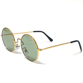 [Berkut] Date Glasses, Round Lens, No Color, Colored Lens, Fashionable Glasses, Small Face, Datewear, Lightweight, gold × light green