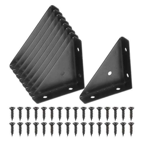 PATIKIL Corner Brace Brackets, 8Pcs 66mm x 66mm Carbon Steel