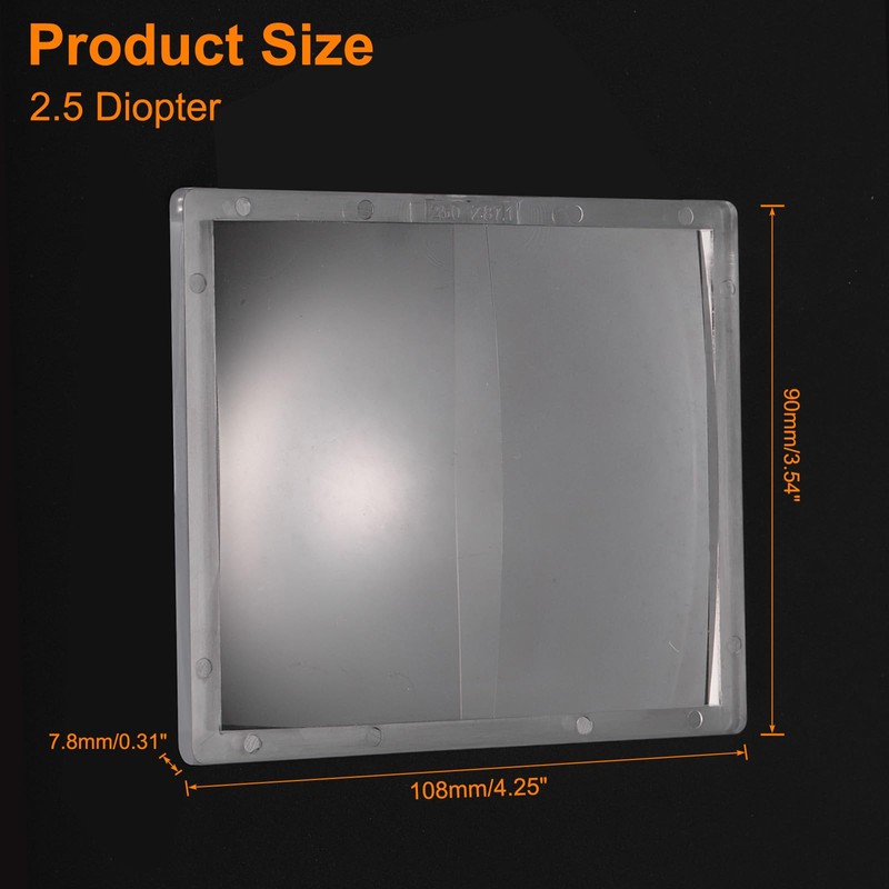 sourcing map Welding Magnification Lens 3.54" x 4.25" (2.5 Diopter)