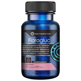 HEALTHADDICTION - Floragluc Probiticos y Prebiticos - Apoyo Digestivo y Metablico - Con Biotina, Magnesio, Cromo y Vanadio - Equilibrio Nutricional - 