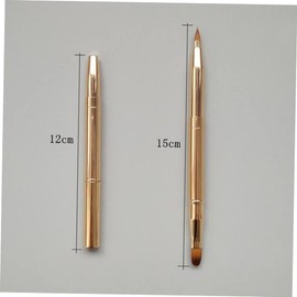 Healeved 3pcs Dual Ended Lip Brush Retractable Lipstick and Concealer Applicators Golden and Black for Makeup Professionals and Home Use