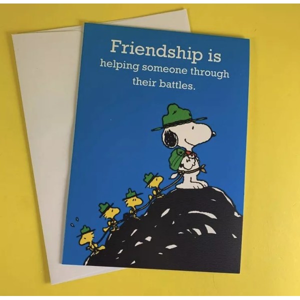 PEANUTS SNOOOY WOODSTOCK FRIENDSHIP MENTAL HEALTH GREETING CARD BLANK w