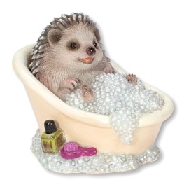 ウービア お風呂でくつろぐハリネズミ 3.7×2.8×3㎝ 人形 フィギュア 置き物 アニマル 動物 ガーデン 装飾 リアル かわいい ねずみ H24060