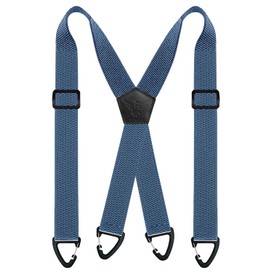 Fevaeno Mens Braces with Triangular Anti-slip Buckle Length Adjustable Elastic Suspenders for Men and Women XBlue