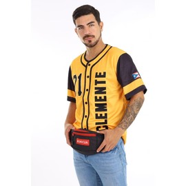 Clemente Jersey 21 – Puerto Rico Baseball Jersey | Clemente Jersey Yellow 21 – Art Deco Limited Edition Baseball Shirt Size Medium