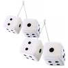 Zone Tech Pair Black and White Mirror Fuzzy Dice 2